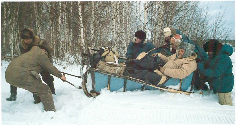 В Окском заповеднике на санях