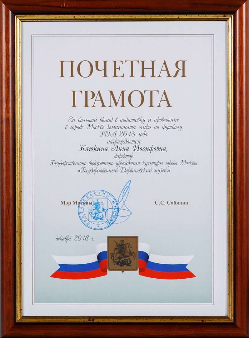 Почетная грамота мэра москвы