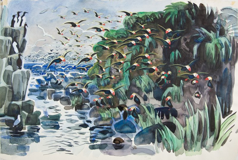 М. П. Митурич. Остров Топорков. 1978. Бумага, акварель, гуашь. ГДМ