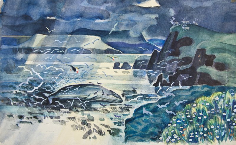 М. П. Митурич. Остров Беринга. 1978. Бумага, акварель, гуашь. ГДМ