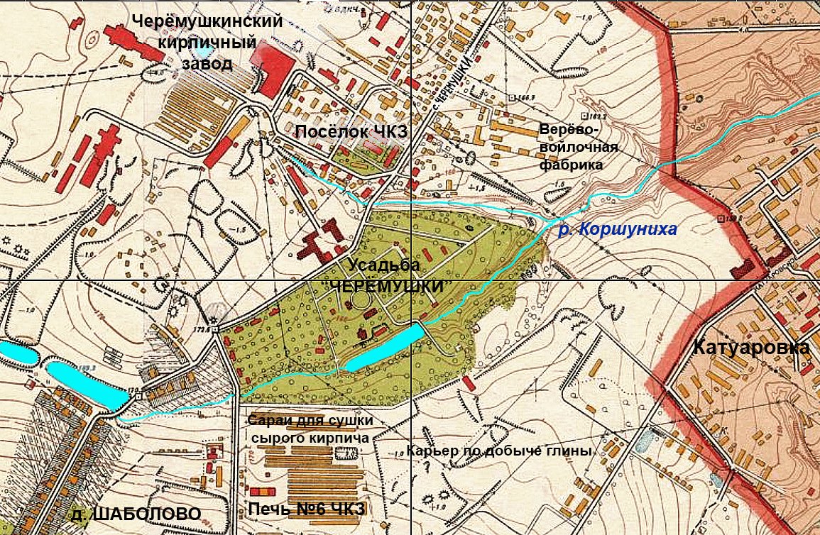 Топографическая карта местности 1952 г.